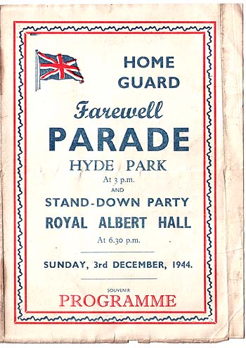 Home Guard Farewell Parade programme